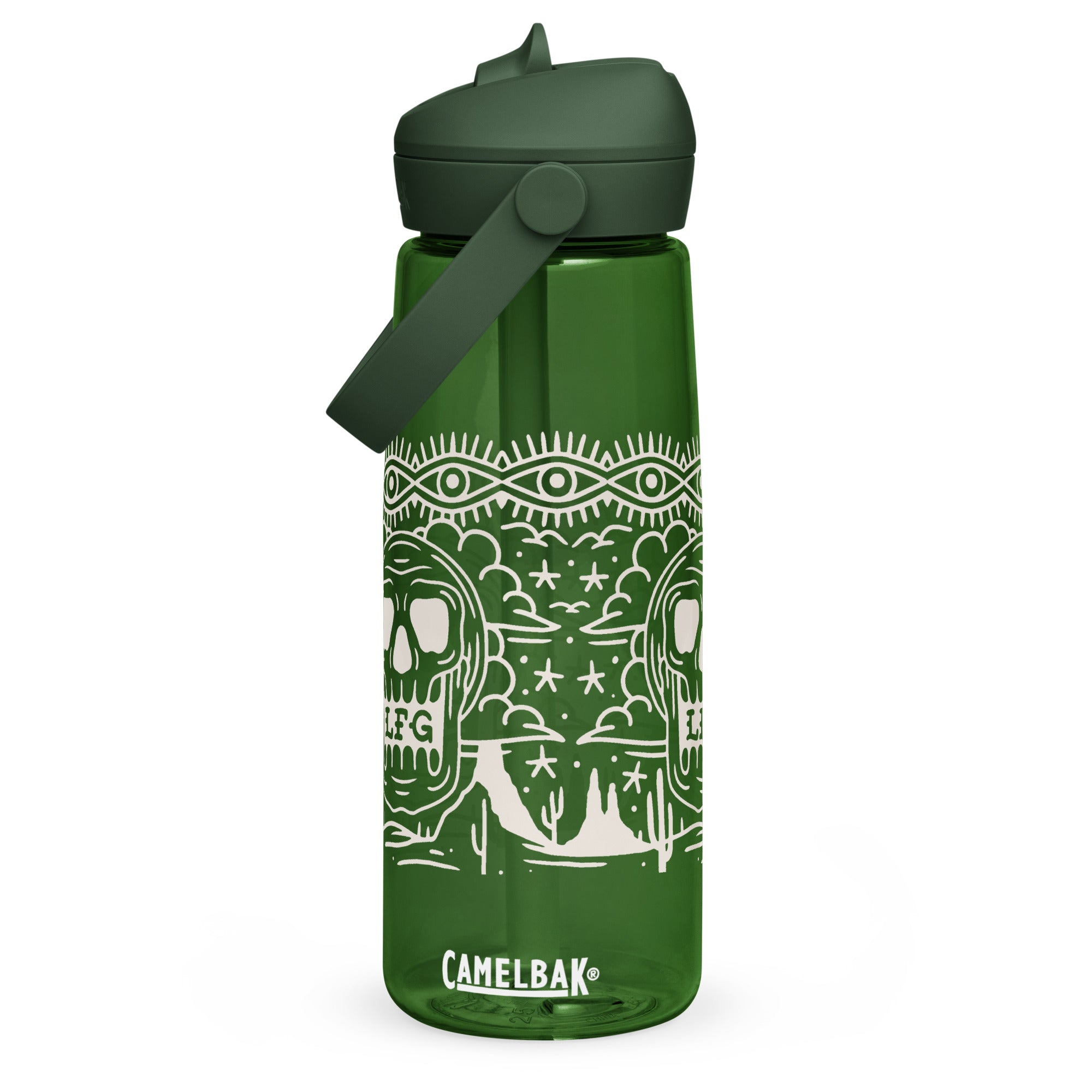 Flip straw water bottle