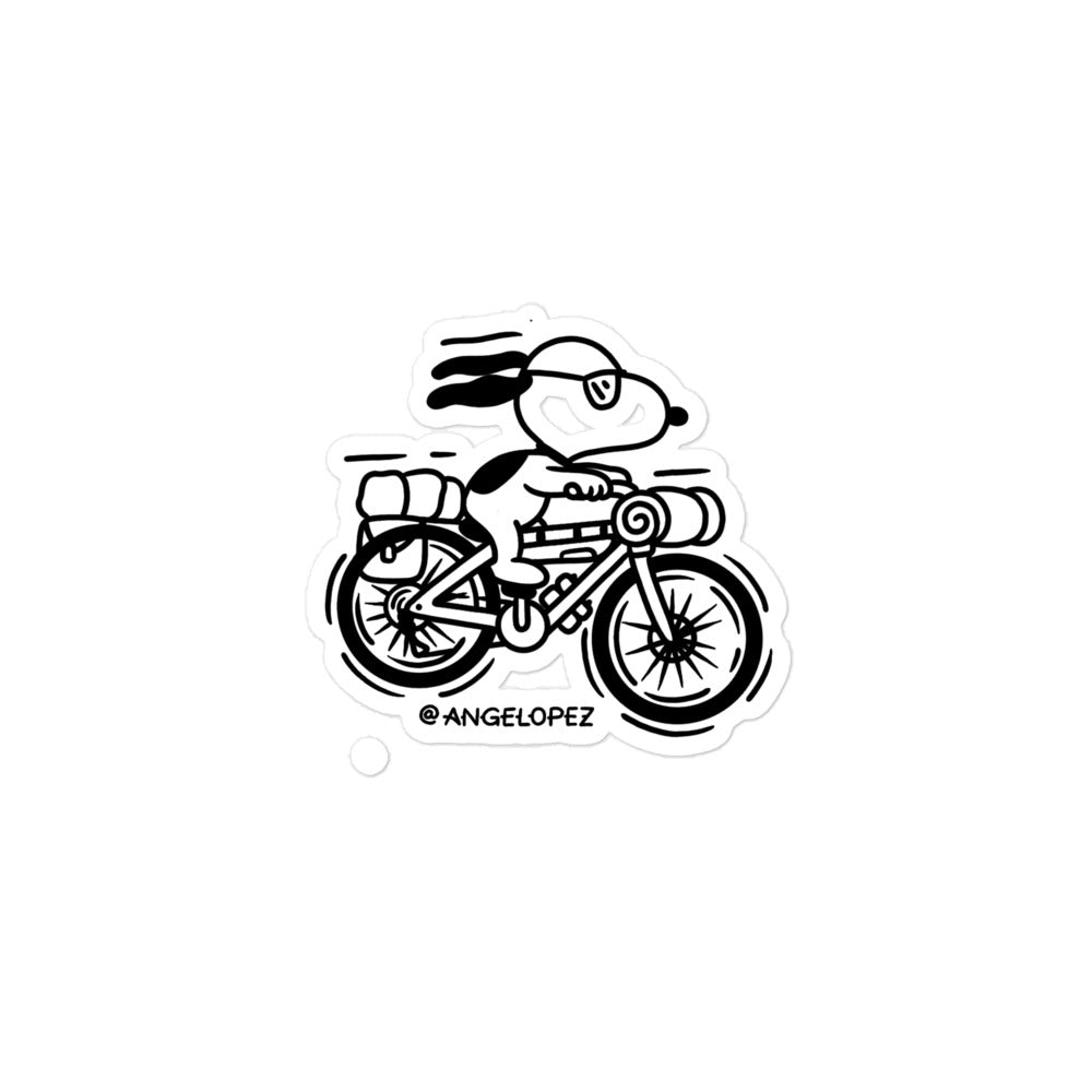 Bikepacking Snoopy Bubble-free stickers